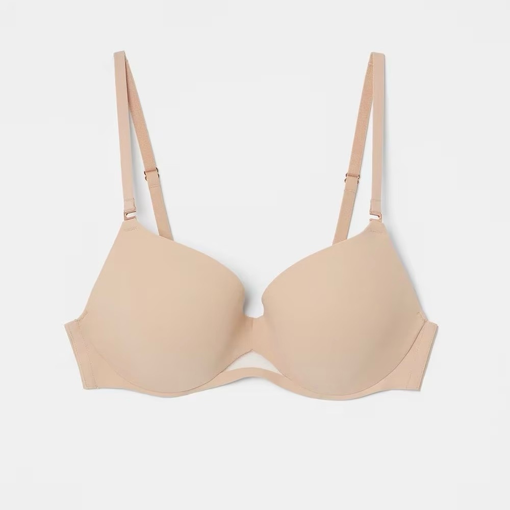 SOMA Bodify Perfect Coverage Bra Sz 36D Tan Lightly Lined Adjustable EUC